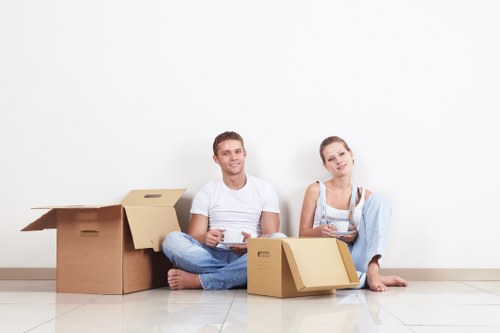 Packed household items ready for transport during an Ealing home relocation
