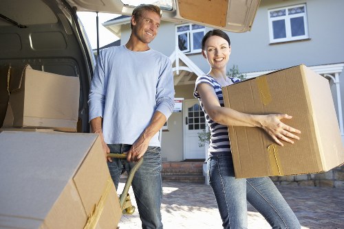 Moving van and loading setup for a residential move in West London